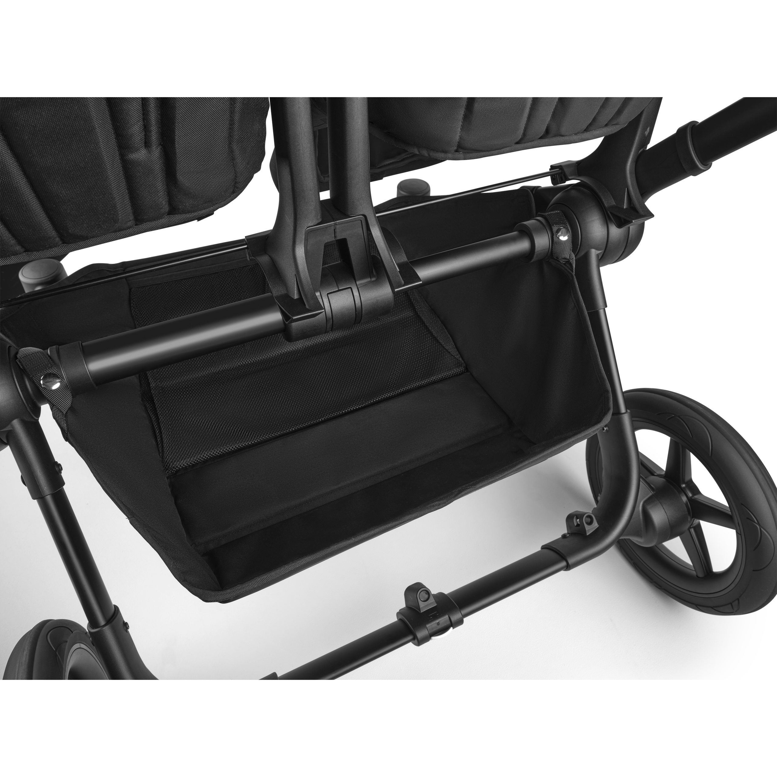 Bugaboo Donkey 5 twin stroller black base, midnight black fabrics, midnight black sun canopy - Thumbnail Slide 6 of 12