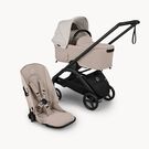 Bugaboo Dragonfly Plus 2-in-1 stroller black base, desert taupe fabrics, misty white sun canopy