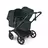 Bugaboo Donkey 6 double stroller black base, fern green fabrics, fern green sun canopy view 2 - Thumbnail Slide 2 of 10