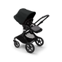 Bugaboo Fox 3 seat pushchair with black frame, grey fabrics, and black sun canopy. - Thumbnail Slide 6 of 7