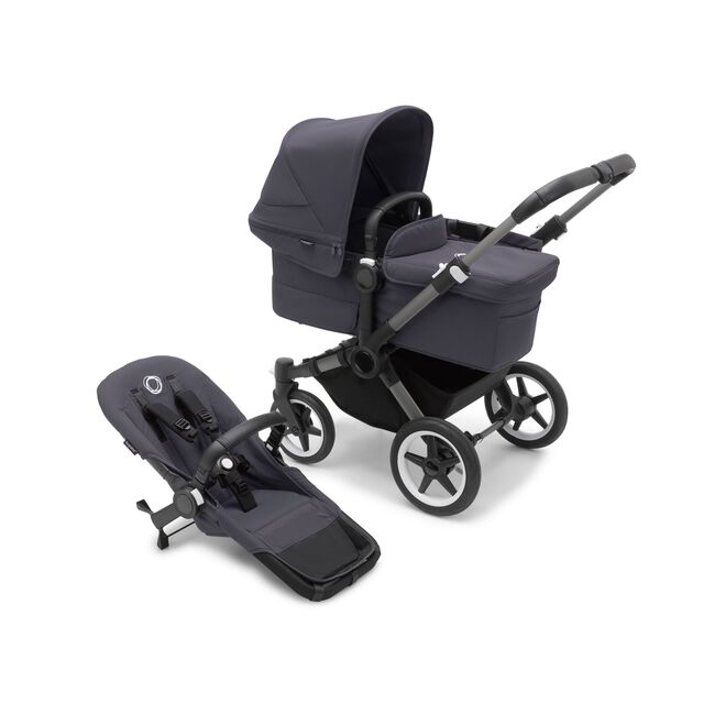 Refurbished Bugaboo Donkey 5 Mono complete GRAPHITE/STORMY BLUE-STORMY BLUE - Main Image Slide 1 of 1
