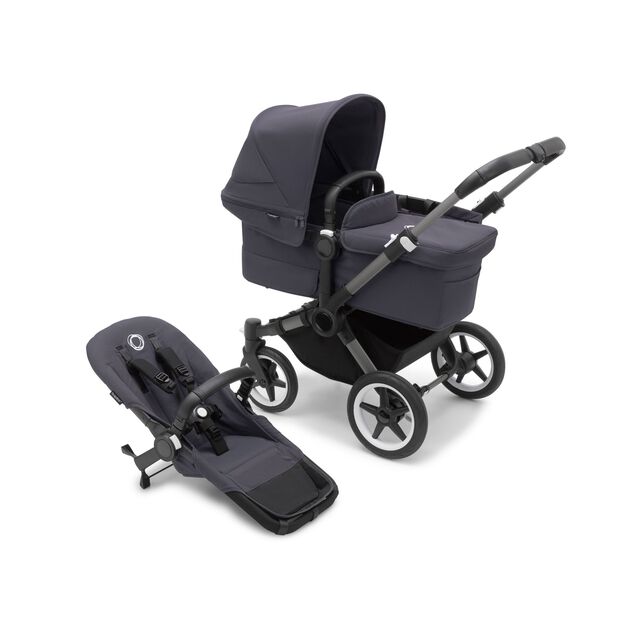 Refurbished Bugaboo Donkey 5 Mono complete RW fabric US GRAPHITE/STORMY BLUE-STORMY BLUE - Main Image Slide 1 of 1