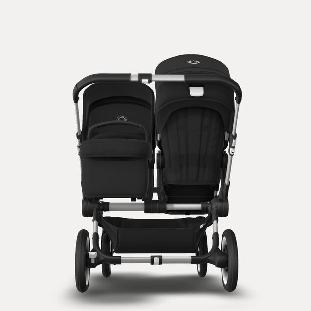 Bugaboo Donkey 3 Duo seat and bassinet stroller black sun canopy, black fabrics, aluminium base - Main Image Slide 3 van 5