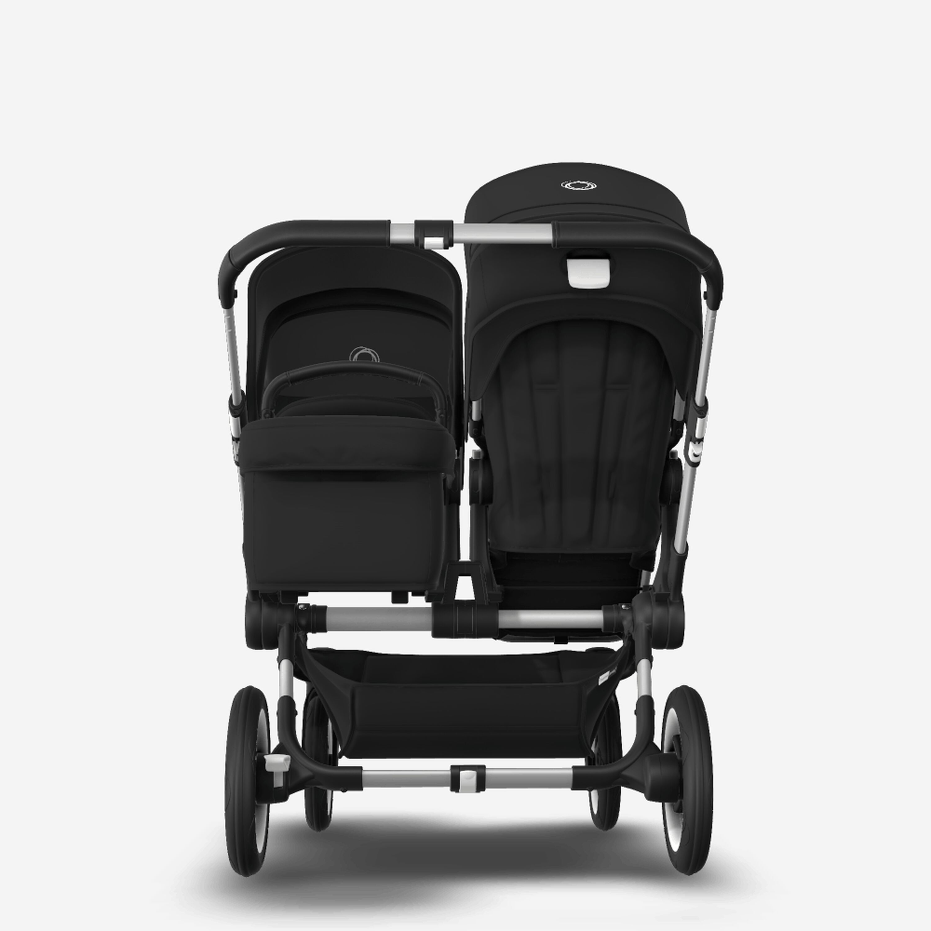 Bugaboo Donkey 3 Duo seat and bassinet stroller black sun canopy, black fabrics, aluminium base - Main Modal Image Slide 3 of 5