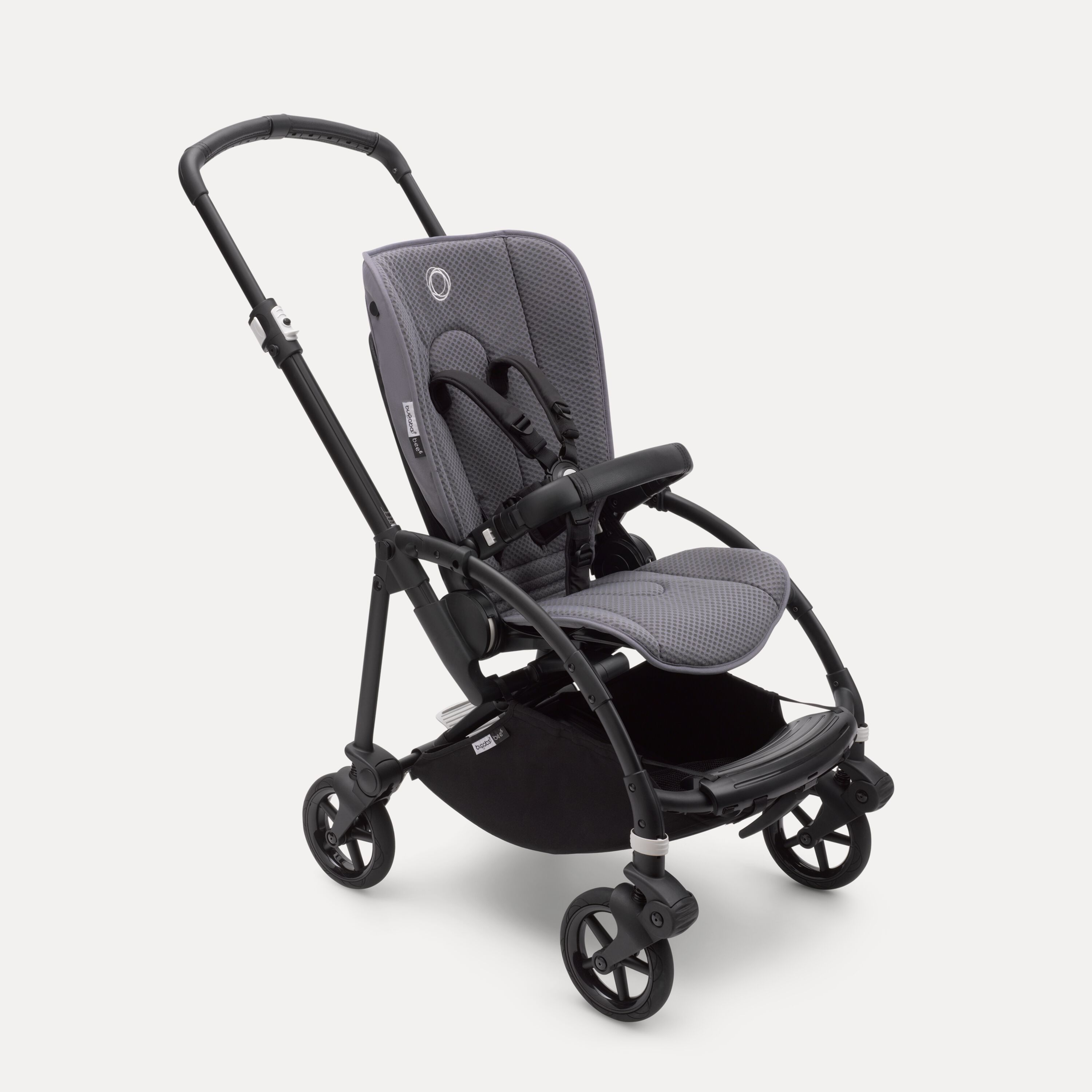 Bugaboo Bee 6 bassinet and seat stroller black sun canopy, grey mélange fabrics, black base - Main Modal Image Slide 4 of 6