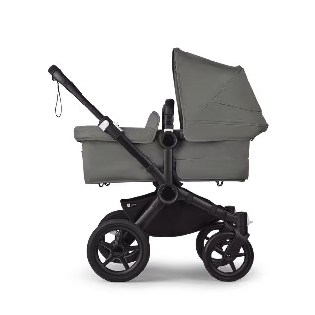 Bugaboo Donkey 5 twin stroller black base, forest green fabrics, forest green sun canopy - Main Image Slide 2 of 12