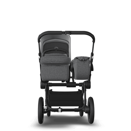 Bugaboo Donkey 5 Mono bassinet and seat stroller black base, grey mélange fabrics, grey mélange sun canopy - view 2