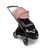Bugaboo Dragonfly Sitz-Kinderwagen mit graphitgrauem Fahrgestell, grau meliertem Stoff und morgenrosa Sonnendach. Das Sonnendach ist vollständig ausgefahren. - Thumbnail Slide 3 of 16