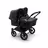 Bugaboo Donkey 3 Twin seat and bassinet stroller mineral washed black sun canopy, mineral washed black fabrics, black base - Thumbnail Slide 1 of 3