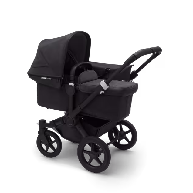Bugaboo Donkey 3 Mono seat and carrycot pushchair mineral washed black sun canopy, mineral washed black fabrics, black base - Main Image Slide 1 of 7