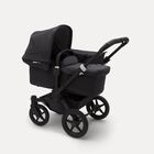 Bugaboo Donkey 3 Mono seat and carrycot pushchair mineral washed black sun canopy, mineral washed black fabrics, black base