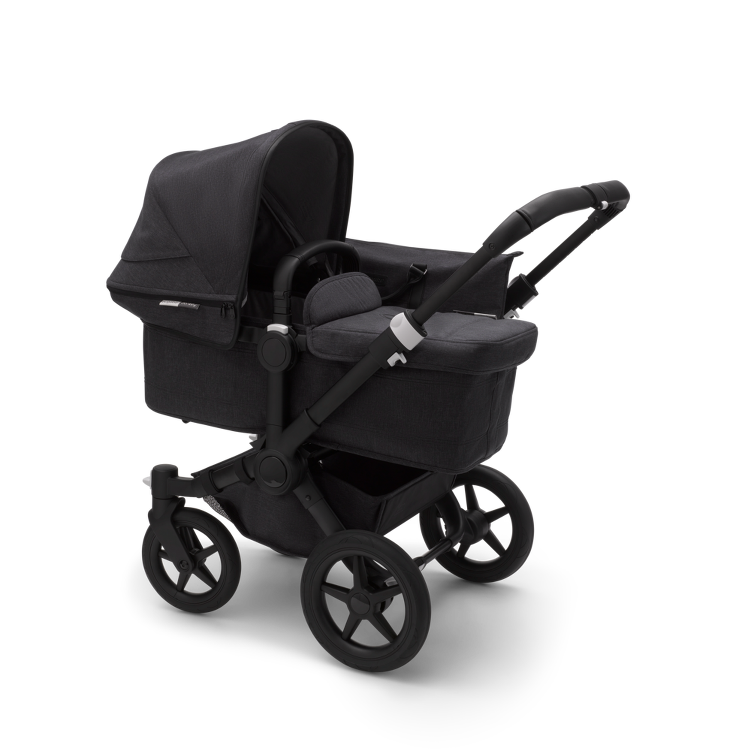 Bugaboo Donkey 3 Mono seat and carrycot pushchair mineral washed black sun canopy, mineral washed black fabrics, black base - Thumbnail Slide 1 of 7