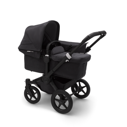 Bugaboo Donkey 3 Mono seat and carrycot pushchair mineral washed black sun canopy, mineral washed black fabrics, black base
