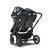 Bugaboo Donkey 5 twin stroller black base, grey mélange fabrics, animal explorer green/light blue sun canopy - Thumbnail Slide 3 of 12
