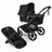 Bugaboo Fox 5 Renew carrycot and seat 2-in-1 pushchair, with black chassis, Heritage Black fabrics, and Heritage Black sun canopy. - Thumbnail Slide 3 of 10