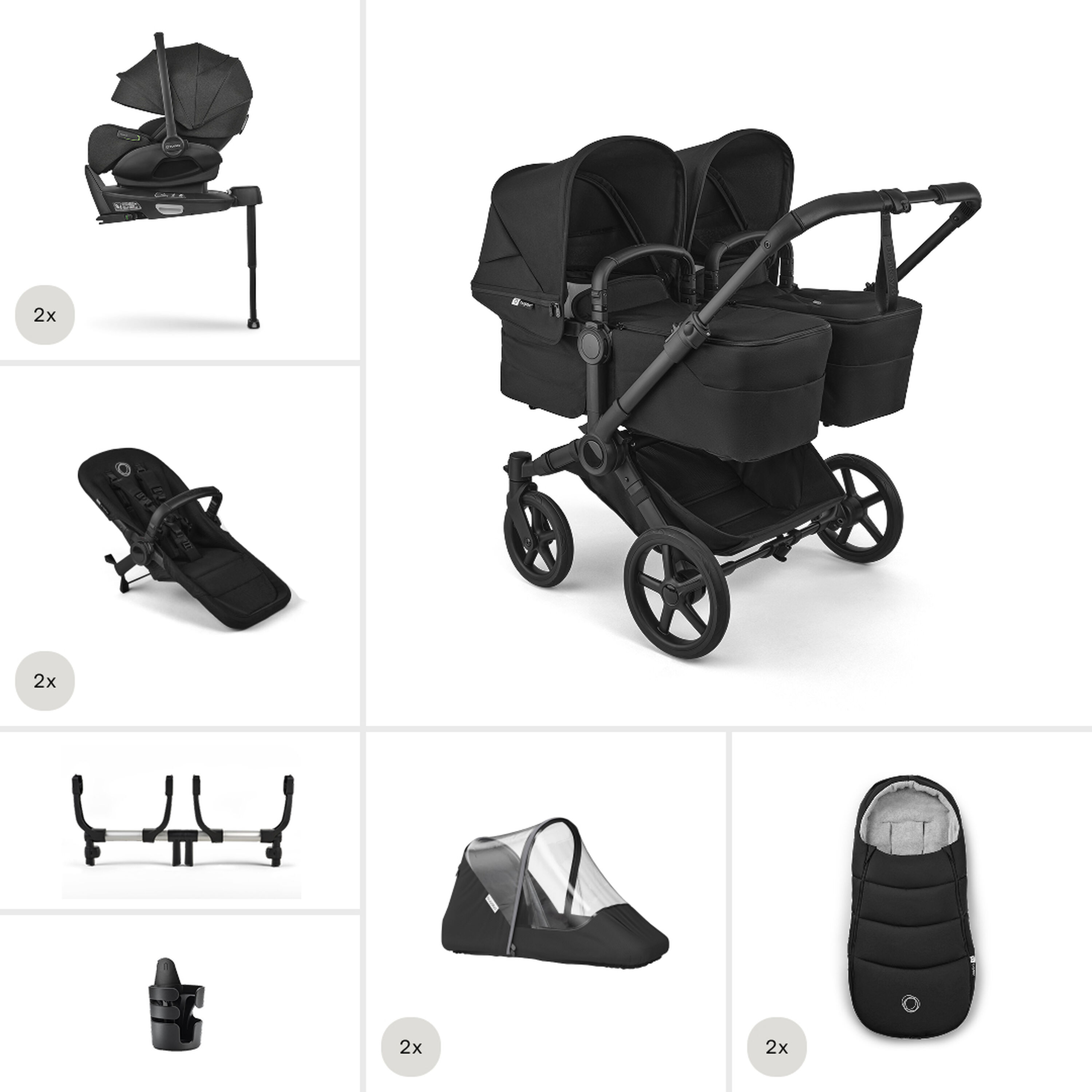 Bugaboo Donkey 6 Twin Ultimate newborn bundle - Main Modal Image Slide 1 of 8