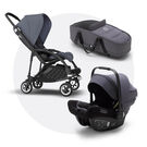 Bugaboo Bee 5 travel system steel blue sun canopy, steel blue fabrics, black base
