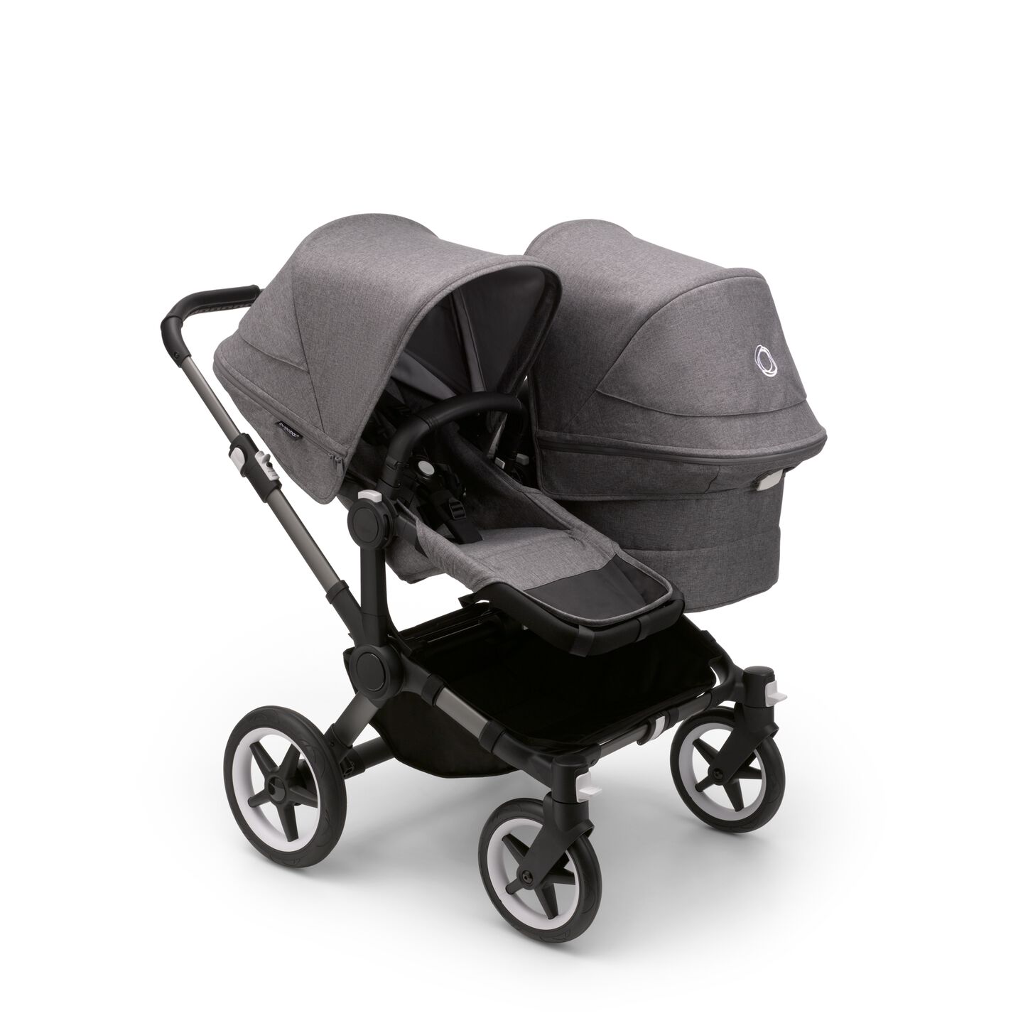 Bugaboo Donkey 5 Duo and seat pram Grey mélange sun canopy