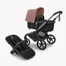 Bugaboo Fox 5 Renew 2-in-1 stroller graphite base, heritage black fabrics, dusty pink sun canopy