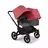 Bugaboo Donkey 5 Duo double stroller black base, grey mélange fabrics, sunrise red sun canopy - Thumbnail Slide 1 of 11