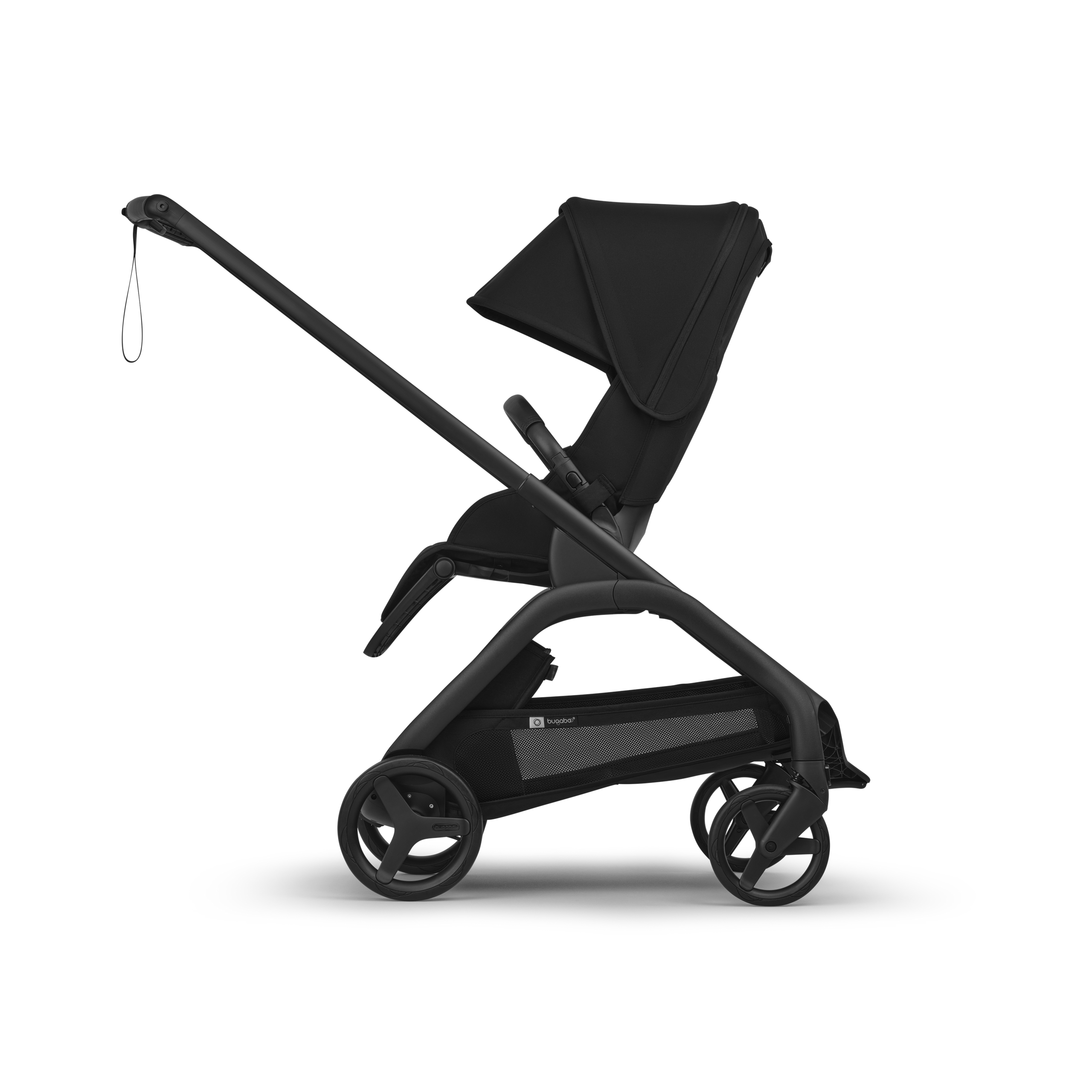 Bugaboo Dragonfly Plus seat stroller graphite base, grey melange fabrics, misty white sun canopy - Thumbnail Slide 2 of 11