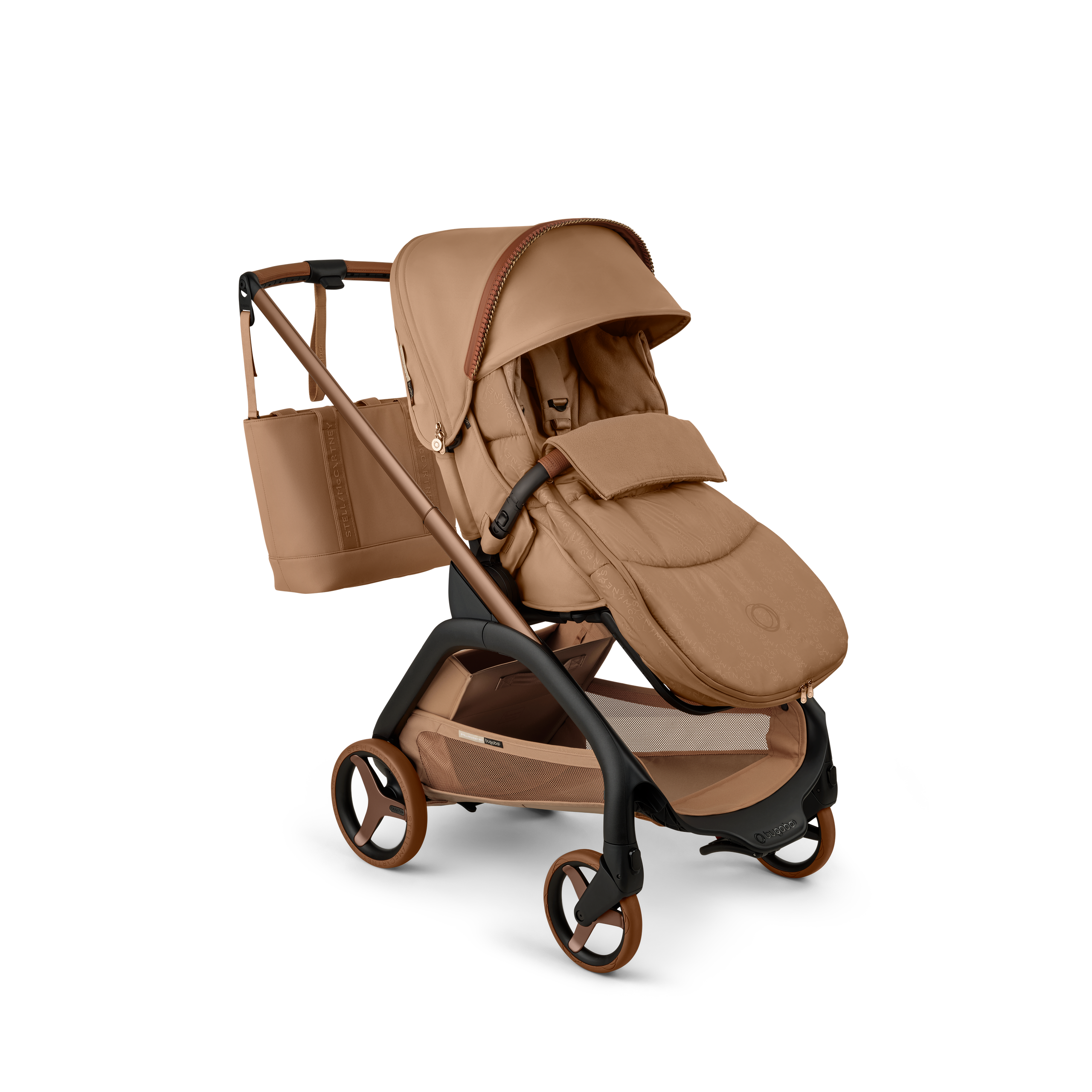 Bugaboo x Stella McCartney Dragonfly Plus 2-in-1 stroller tobacco brown base, tobacco brown fabrics, tobacco brown sun canopy - Thumbnail Slide 12 of 12
