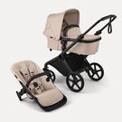Bugaboo Cub 2-in-1 pushchair black base, desert taupe fabrics, desert taupe sun canopy