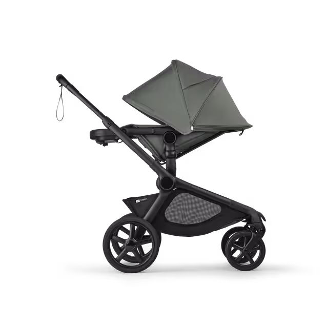 Bugaboo Kangaroo seat-only stroller black base, forest green fabrics, forest green sun canopy - Main Image Slide 3 of 11