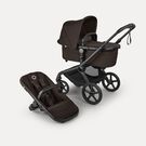 Bugaboo Fox 5 Renew 2-in-1 stroller black base, cocoa brown fabrics, cocoa brown sun canopy