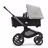 Side view of the Bugaboo Fox 5 carrycot pushchair with graphite chassis, midnight black fabrics and astro purple sun canopy. - Thumbnail Slide 2 of 13