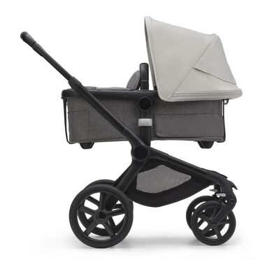 Bugaboo Fox 5 2-in-1 stroller black base, grey melange fabrics, misty white sun canopy - view 2