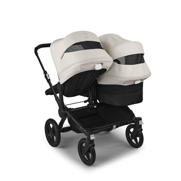 Bugaboo Donkey 5 Duo double stroller black base, midnight black fabrics, misty white sun canopy - view 2