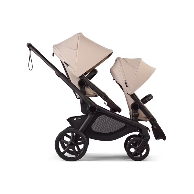Bugaboo Kangaroo 2-in-1 tandem stroller with two seats, with Desert Taupe fabrics and Desert Taupe sun canopies. - Main Image Slide 1 of 18