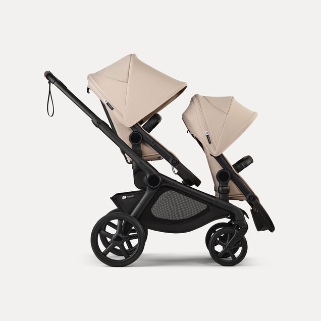 Bugaboo Kangaroo 2-in-1 tandem stroller with two seats, with Desert Taupe fabrics and Desert Taupe sun canopies. - Main Image Slide 1 of 18