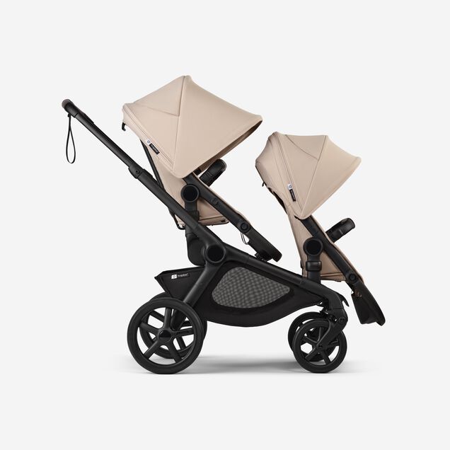 Bugaboo Kangaroo 2-in-1 tandem stroller with two seats, with Desert Taupe fabrics and Desert Taupe sun canopies. - Main Image Slide 1 of 18