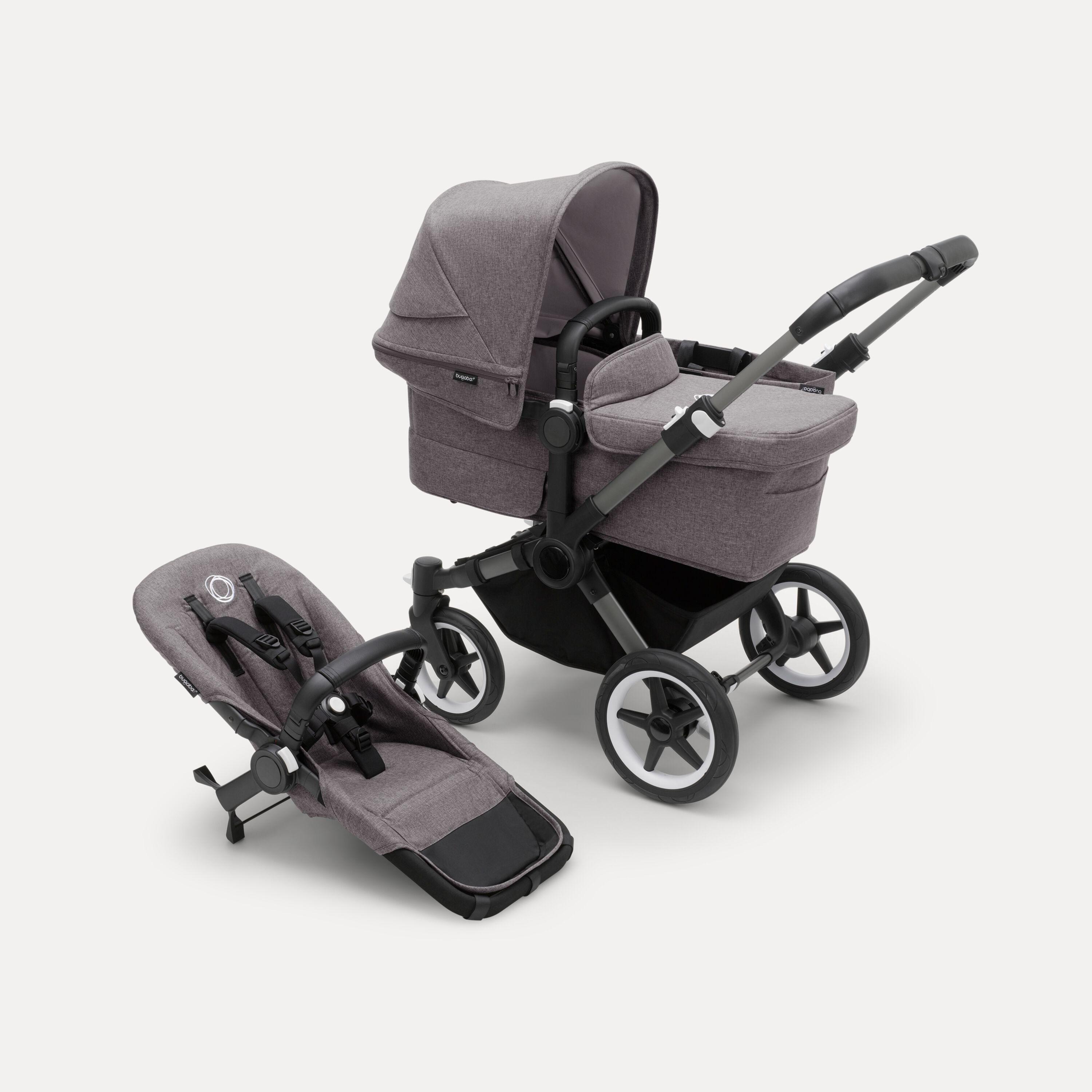 Refurbished Bugaboo Donkey 5 Mono complete UK GRAPHITE/GREY MÉLANGE-GREY MÉLANGE - Main Modal Image Slide 1 of 7