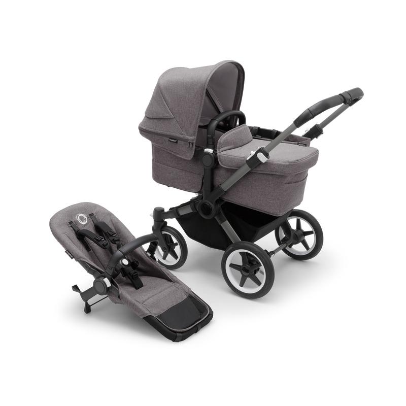 Bugaboo Donkey 5 Mono Carrycot And Seat Pushchair - Grey Mélange