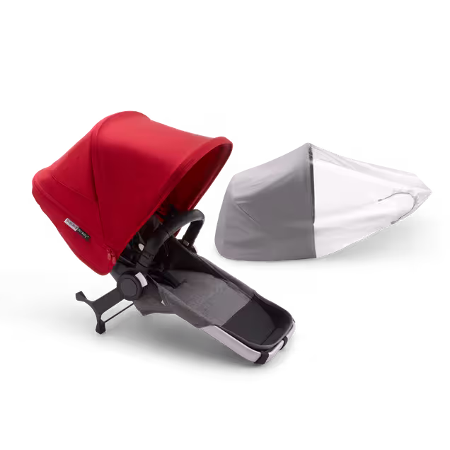 Refurbished Bugaboo Donkey3 duo extension compl ALU/GREY MELANGE-RED - Main Image Slide 1 of 2