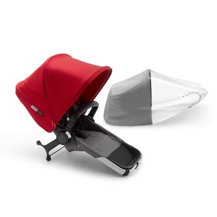 PP Bugaboo Donkey3 duo extension compl ALU/GREY MELANGE-RED