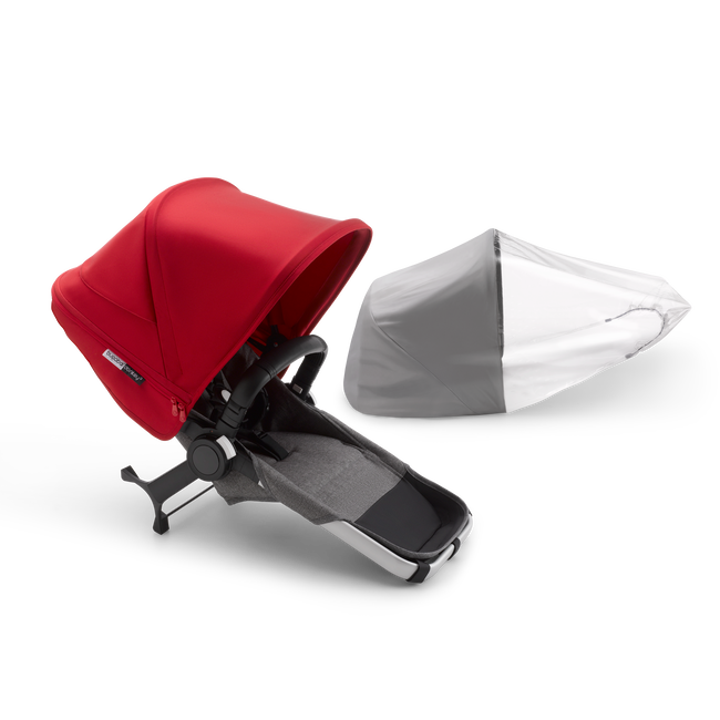 PP Bugaboo Donkey3 duo extension compl ALU/GREY MELANGE-RED