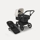 Bugaboo Donkey 5 Mono 2-in-1 stroller black base, midnight black fabrics, misty white sun canopy