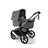 Bugaboo Fox 5 Renew bassinet newborn stroller, with graphite chassis, Moon Grey fabrics, and Moon Grey sun canopy. - Thumbnail Slide 2 of 12