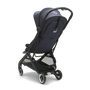 Bugaboo Butterfly seat stroller black base, stormy blue fabrics, stormy blue sun canopy - Thumbnail Slide 4 of 15