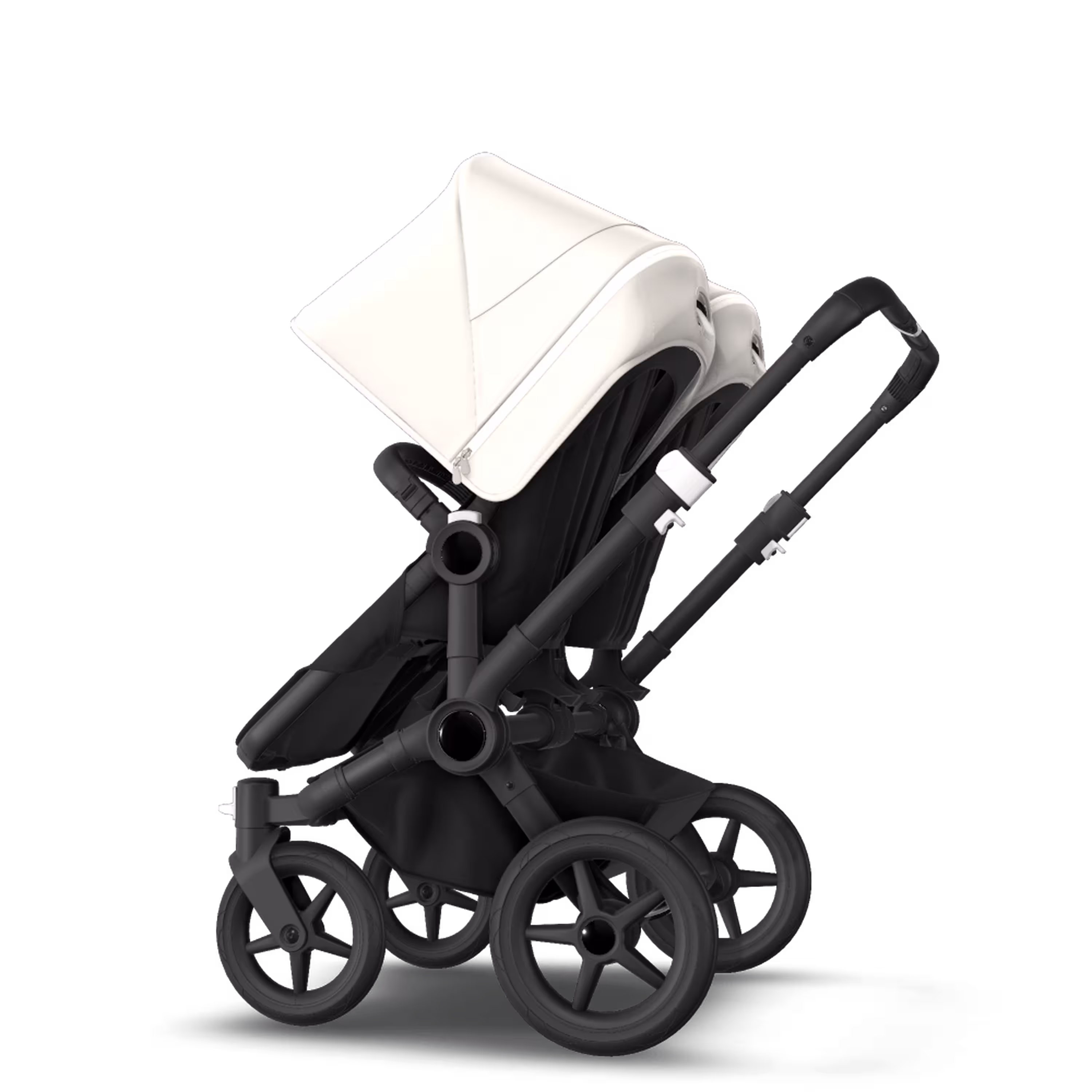 Bugaboo Donkey 3 Twin fresh white sun canopy, black seat, black chassis - Main Modal Image Slide 5 of 6