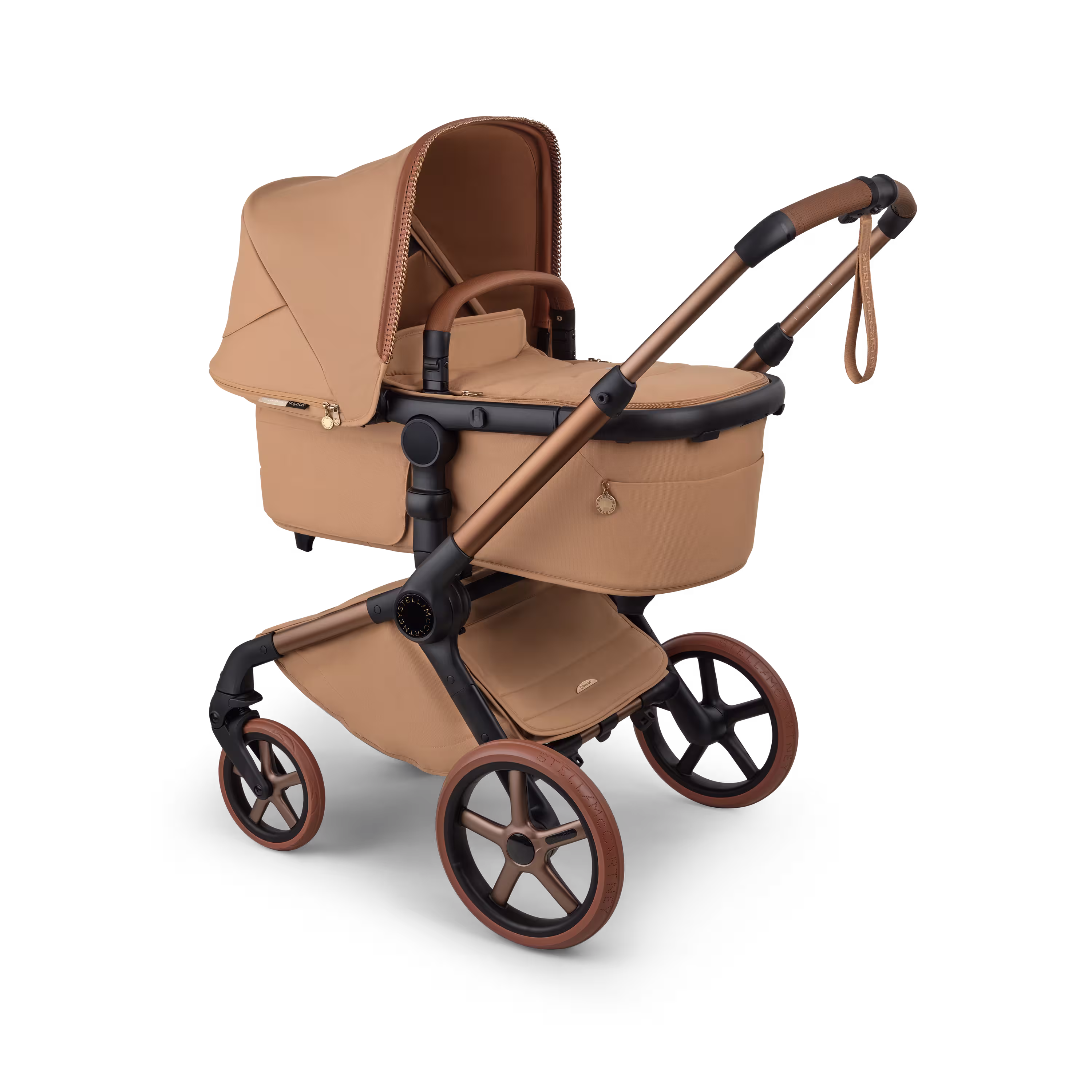 Bugaboo x Stella McCartney Fox 5 Renew 2-in-1 stroller tobacco brown base, tobacco brown fabrics, tobacco brown sun canopy - Main Modal Image Slide 2 of 13