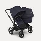 Bugaboo Donkey 6 double pushchair black base, deep indigo fabrics, deep indigo sun canopy
