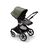 Bugaboo Fox 3 seat stroller with graphite frame, grey melange fabrics, and forest green sun canopy. - Thumbnail Slide 6 of 7