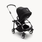 Bugaboo Bee 6 bassinet and seat stroller black sun canopy, black fabrics, aluminium base