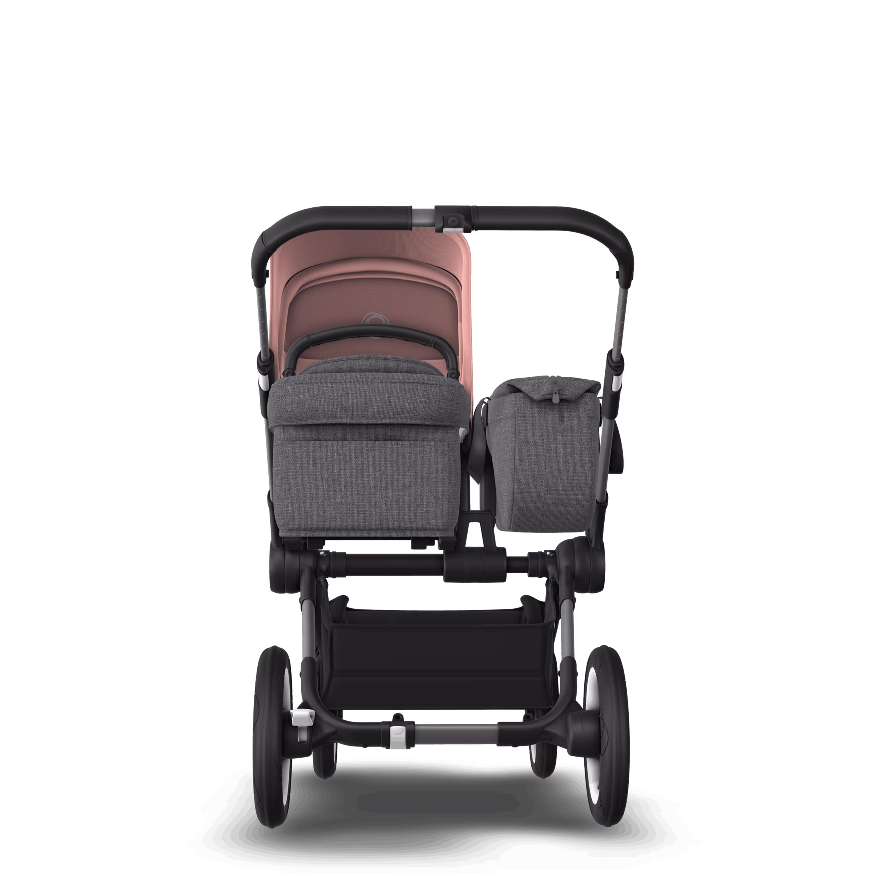 Bugaboo Donkey 5 Mono 2-in-1 stroller graphite base, grey mélange fabrics, morning pink sun canopy - Main Modal Image Slide 3 of 10