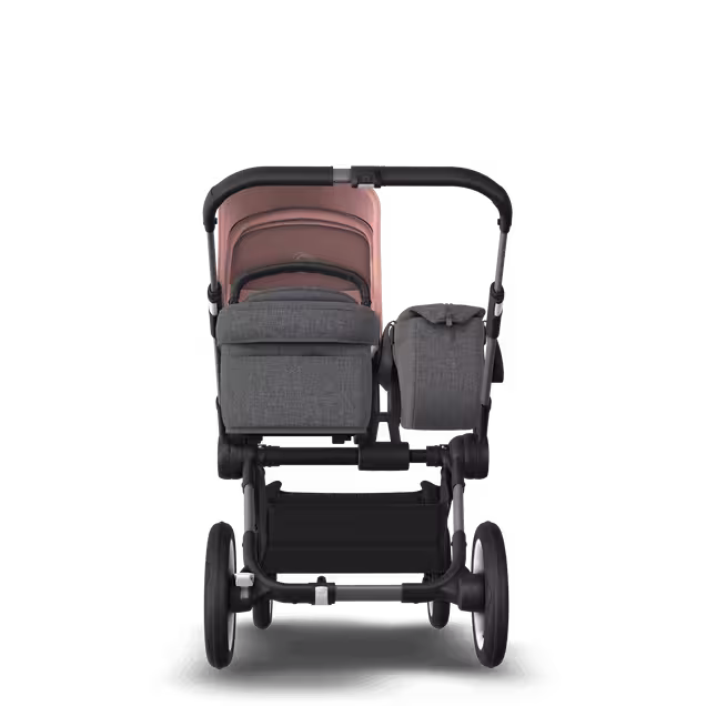 Bugaboo Donkey 5 Mono 2-in-1 stroller graphite base, grey mélange fabrics, morning pink sun canopy - Main Image Slide 3 of 10